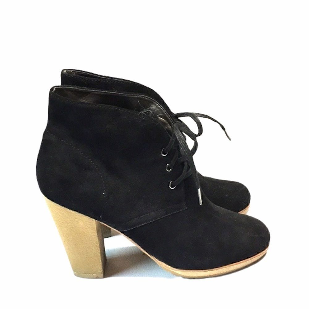 NWOT Talbots Heeled suede desert boots black 7.5m